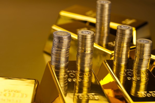 gold bars and coins